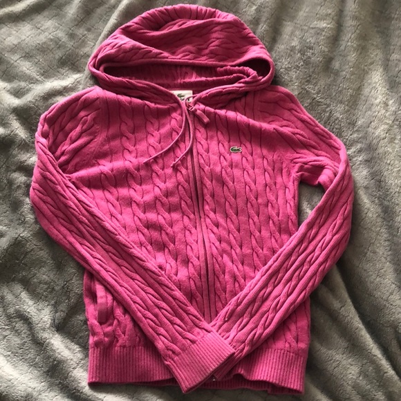 lacoste pink hoodie